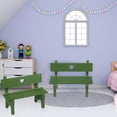thumbnail image 4 of Hzzsbu Miniature Sofa Bench Solid Color Chair Figurine Decorative Garden Bench Green Wooden Sofa Ornament Shooting Background Props, 4 of 7