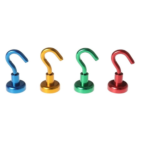 

4 Pcs 1.6MM Mini Strong Magnetic Circular Hook Hanger Useful Super Power NdFeB Magnets Linked Home Kitchen Wall Hold Magnet Hook