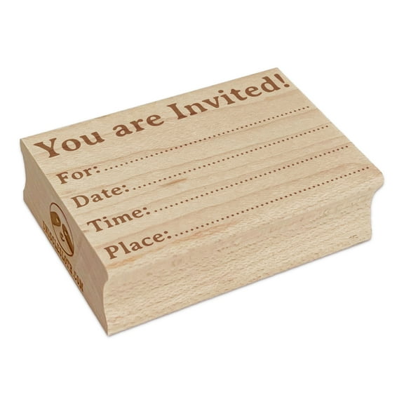 You are Invited! Invitation RSVP Rectangle Rubber Stamp Stamping Scrapbooking Crafting - Small 1.7in