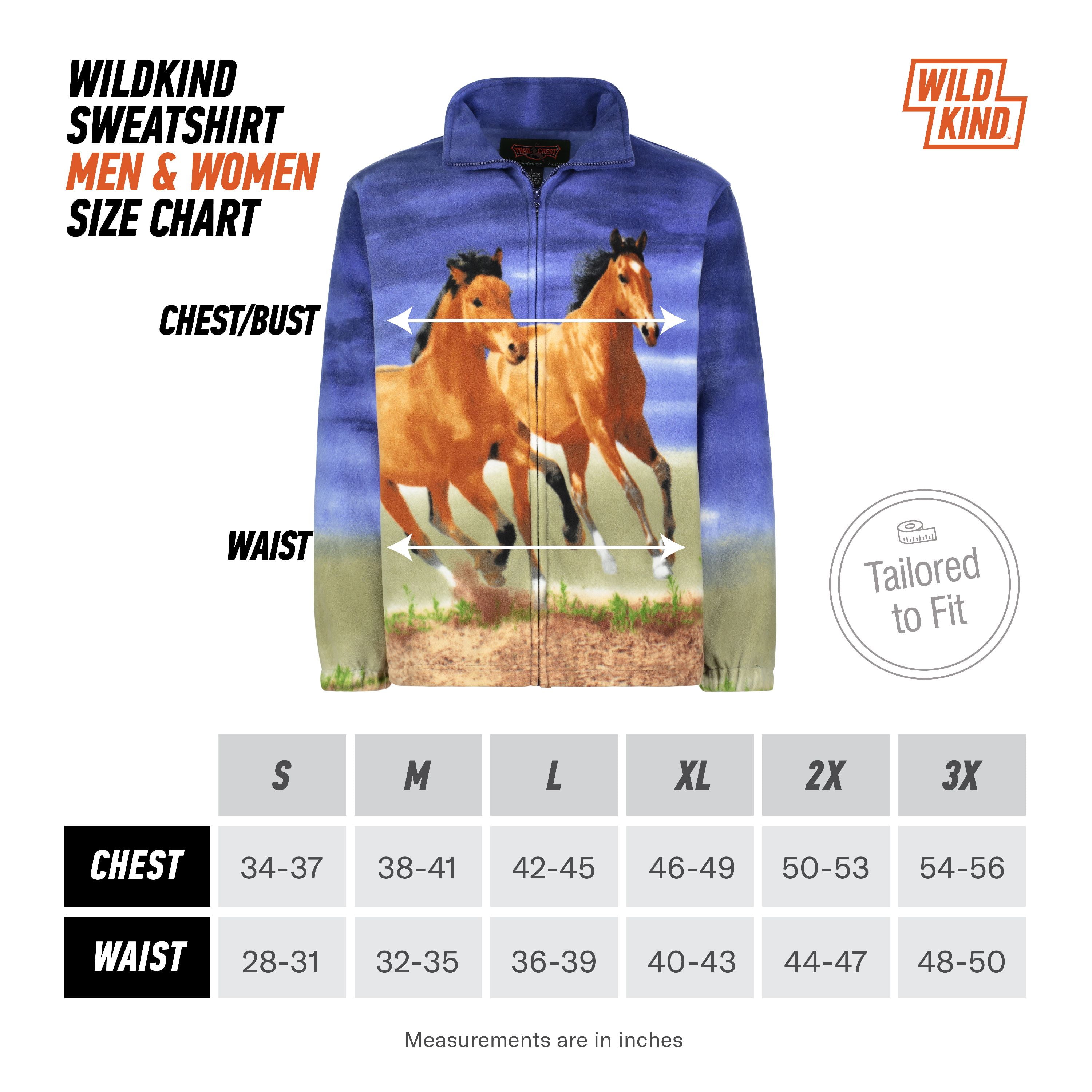 Men's Women's Sweater Jacket Full Zip Fleece Horses Wildlife Men's Women's Sweater Jacket Full Zip Fleece Horses Wildlife