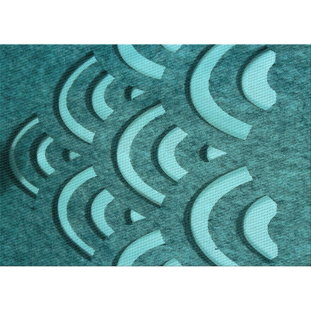 Ahgly Company Machine Washable Indoor Rectangle Transitional Dark Turquoise Green Area Rugs, 2' x 3'