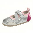 thumbnail image 2 of Girls Sparkly Mary Jane Shoes for Kidss, Non-Slip Playground Shoes with Breathable Mesh & Adjustable Strap, Silver Casual Sneakers,Size 6.5-7T, 2 of 7