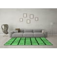 thumbnail image 3 of Ahgly Company Indoor Round Checkered Emerald Green Modern Area Rugs, 4' Round, 3 of 4