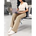 thumbnail image 5 of Womens Dress Pants Wide Leg Pull On Stretchy Work Pants Women High Waisted Business Casual Trousers with Pockets, 5 of 10
