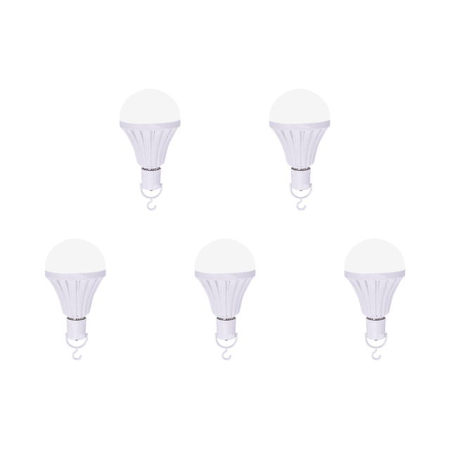 Luz de emergencia Bulbo de 12W Hogar Bulbo LED E27 (gancho de 12 W con interruptor) 5 PCS