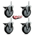 thumbnail image 2 of 5 Inch Black Poly Wheel Swivel 5/8 Inch Threaded Stem Caster Set with Brake, 2 of 2