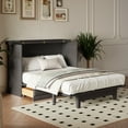 thumbnail image 1 of MODERNLUXE Full Size Murphy Bed,Solid Pine Wall Bed with Charging Station and Large Storage Drawer, Foldable Cabinet Bed Frame for Home Office or Small Room,Gray, 1 of 7