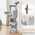 thumbnail image 6 of Yaheetech 73in Multilevel Large Cat Tree with Condos & Basket & Hammock, Light Gray, 6 of 7