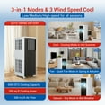 thumbnail image 5 of 8000 BTU Portable Air Conditioner, 3-in-1 AC Unit with Fan & Dehumidifier Mode, for Room Up to 350 Sq.Ft, Quiet AC Unit with Sleep Mode, 24 Hour Timer, Window Installation Kit, 5 of 8