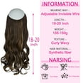 thumbnail image 5 of SHCKE 18 Inch 150g Secret Hair Extensions Curly Invisible Hair Extensions with Transparent Adjustable Wire Removable Secure Clips Synthetic Hairpieces for Women Dark Brown Mix Ash Blonde, 5 of 5