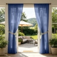 thumbnail image 1 of Linnome Outdoor Sheer Curtains Waterproof UV Resistant Light Filtering Privacy Rod Pocket for Patio Porch 98.4x39.4in, 1 of 6