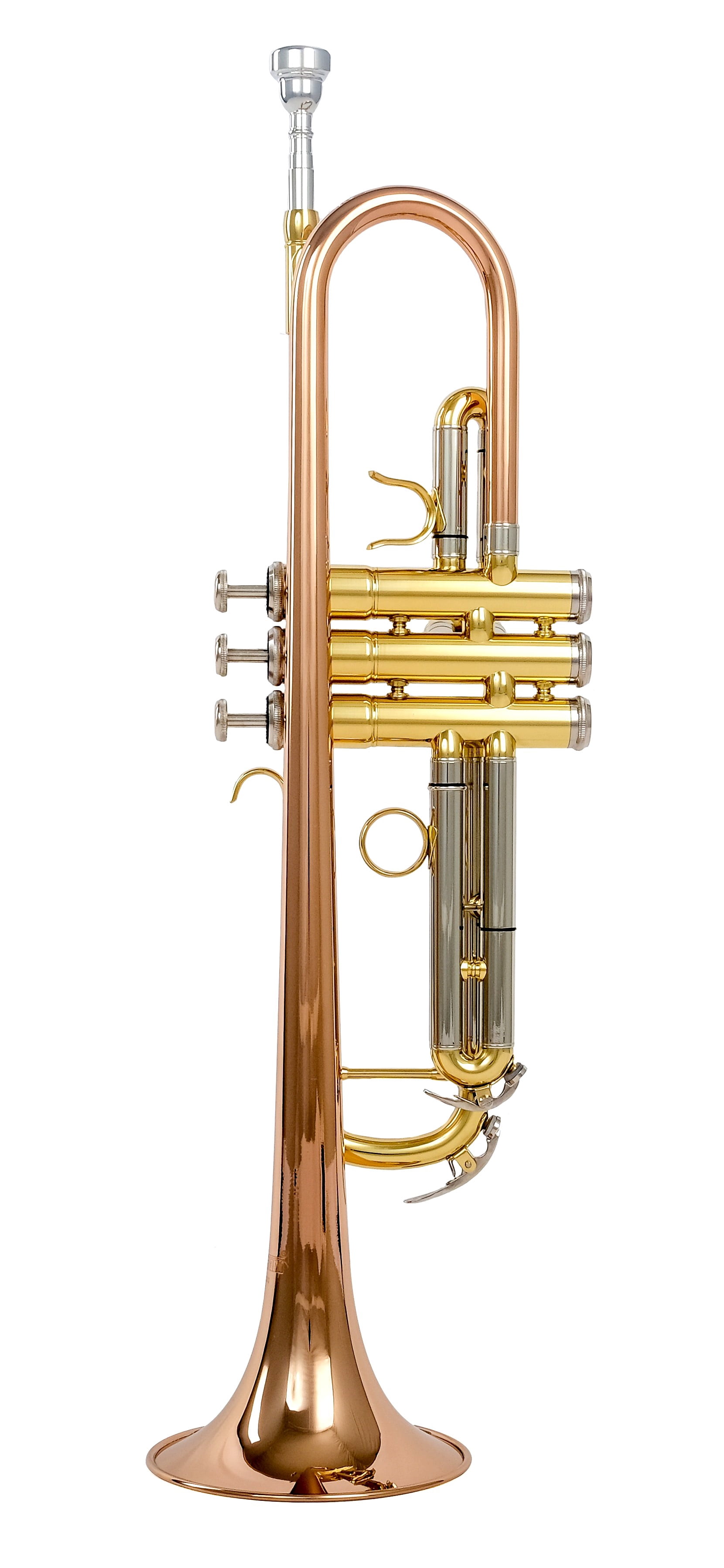 DTR-400 Trumpet, Bb, brass lacquered, rose brass lead pipe and bell, 3 Stainless steel pistons, with ABS or Canvas case