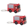 thumbnail image 2 of 1 Set 2 Pcs Fire Fighting Truck Toy Flashing Sounding Key Ring Pendant (Red), 2 of 6