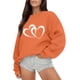 thumbnail image 1 of Gibobby Sudadera sin capucha y ocio Sudadera con capucha de manga larga con cuello redondo y estampado de amor para el día de San Valentín al libre para mujer 2 (Anaranjado, XL), 1 of 4