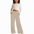 thumbnail image 2 of Ccpelsie Baggy Sweatpants For Girls Trendy Oversized Wide Leg Loose Fit Pants Elastic High Waist Drawstring Athletic Joggers(Khaki,6-8 Years), 2 of 7