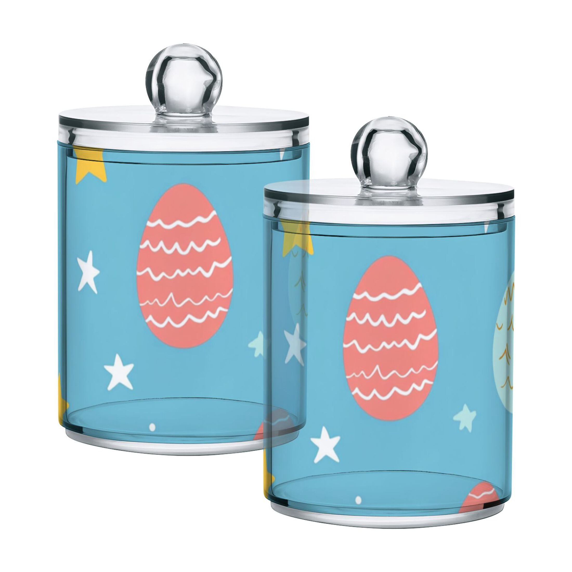 Ckdifva Easter Eggs Storage Jar with Lid Acrylic Organization Storage Containers Set of 4