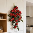 thumbnail image 4 of Weloille Vigne Suspendue de Roses Simulées, Couronne Florale, Arrangement de Fleurs de Roses Réalistes, 1 Pce, Décoratif pour Mur, Porte, Fenêtre, 4 of 6