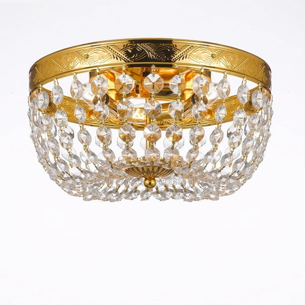 French Empire Crystal Flush Basket Chandelier Lighting H5 X W13 Com French Empire Crystal Flush Basket, Empress Crystal Basket Chandelier