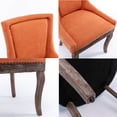 thumbnail image 6 of HSUNNS Upholstered Thickened Fabric Dining Chairs Set of 2, Solid Wood Contemporary Kitchen Chairs for Dining Room, Accent Chairs with Nail Head Decor, Orange, 6 of 13