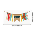 thumbnail image 3 of Polka Dot Gingham Fabric Banner with Felt Ball Trim and One Cookie Decoration, First Birthday Party Decorations, Party Backdrop, Photo Background, Event Decor, Birthday Party Supplies, 3 of 7