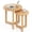Natural, variant on Patiojoy Set of 2 Round Nesting Coffee Tables Wooden End Table Set with Thickened Tops & Solid Rubber Wood Legs Walnut