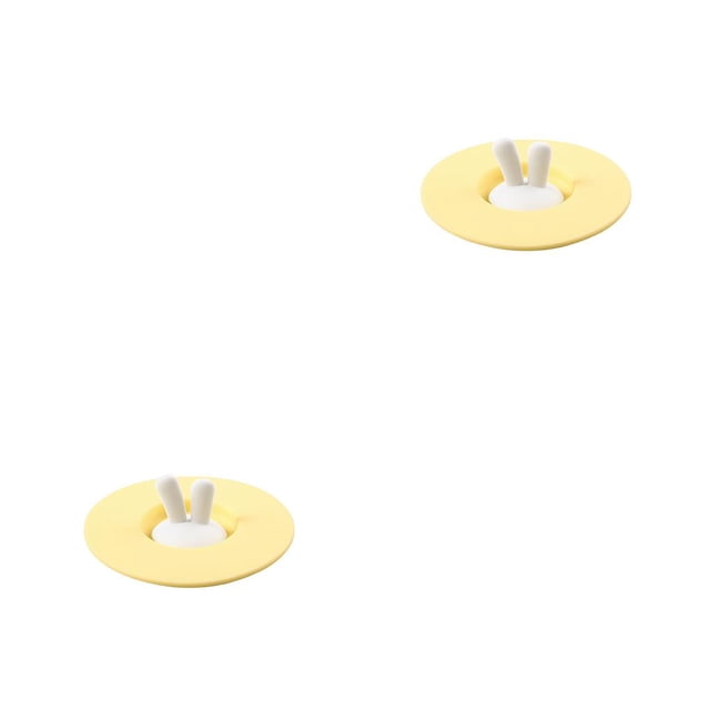 Toystoory Tapa de la taza Tapa de la taza de agua de dibujos animados de silicona Tapa de la taza de café de sellado de forma redonda a prueba de polvo, Amarillo 2piezas Toystoory CBP058552