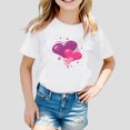thumbnail image 5 of ibiyuan Girls Shirts Size 8 Short Sleeve Tshirt for Girls Graphic Hearts Toddler Girl Tops 5t Round Neck Basic Tee Super Soft Vacation Summer Tee Top,3-4 Years, 5 of 5