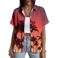 thumbnail image 7 of Yopmin Women's Hawaiian Shirts Palm Tree Lapel Button Down Short Sleeve Beach Shirts Summer Basic Tops for Travel, 7 of 7