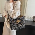 thumbnail image 4 of Bolso Mullido Del Mano Hombro para Las Mujeres Leopardo Con El Los Bolsillos, 4 of 9