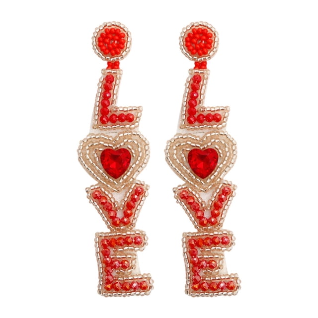 Pendientes Del Día De San Valentín Pendientes Colgantes Pendientes Colgantes De Joyería Creativa Rojo