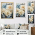 thumbnail image 4 of Designart "Minimalist Blue And Gold Mums Painting II" Mums Floater Framed Canvas Prints, 4 of 5