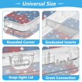 thumbnail image 4 of Plastic Pencil Box Large Capacity Pencil Boxes Clear Boxes with Snap-Tight Lid Stylish Office Supplies Storage Organizer Box Red White and Blue Stars Pattern, 4 of 7