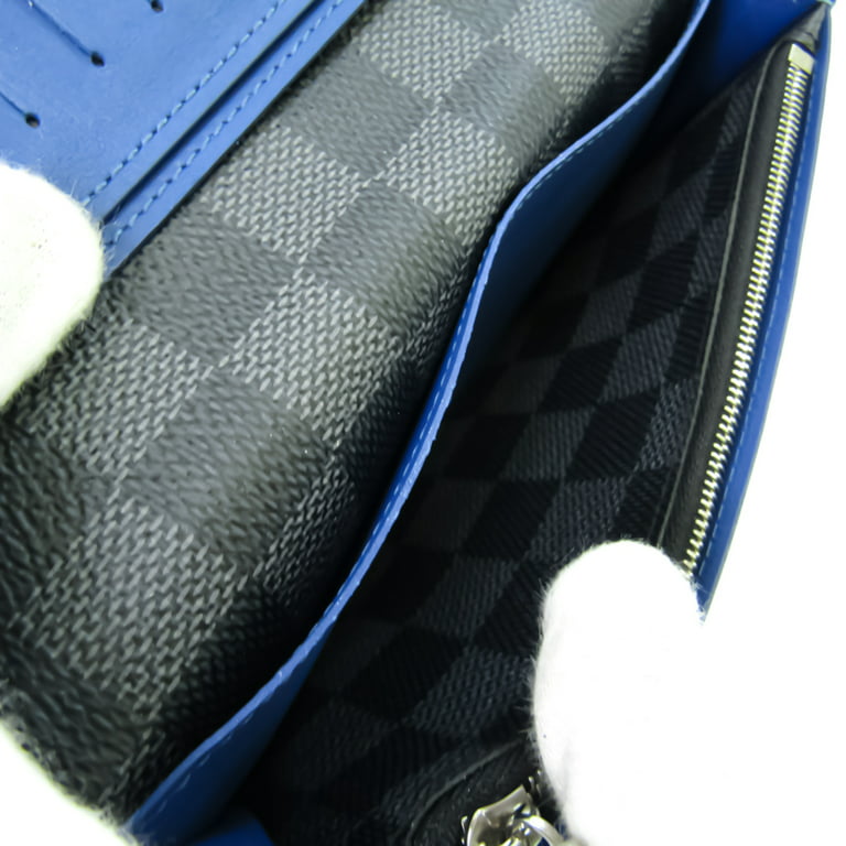 Authenticated Used Louis Vuitton Damier Graphite Brazza Wallet N63266  Neptune Men's Damier Graphite Long Wallet (bi-fold) Blue 