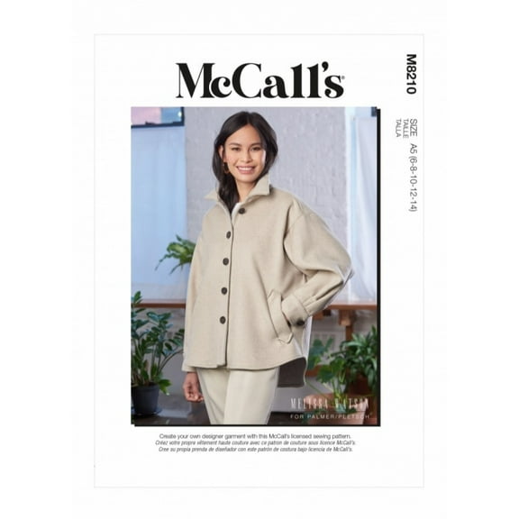 McCalls Sewing Pattern 8210 Jackets F5 (16-18-20-22-24)