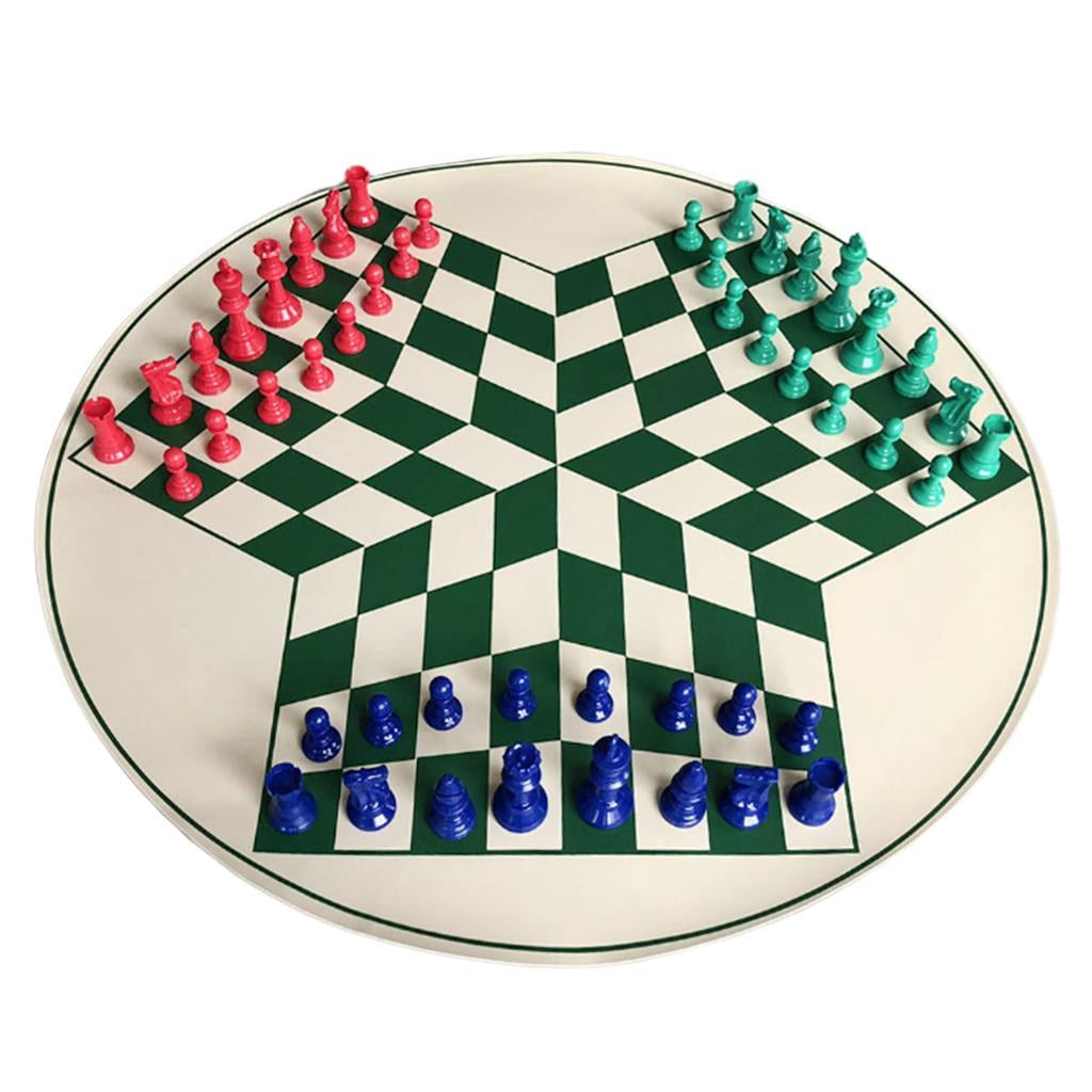 LeeQinersw 3-Players International Chess Sets Travel Game Sets Portable Chessboard With