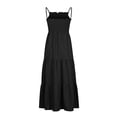thumbnail image 2 of TopLLC Robe d'Été pour Femmes Tendance Boho Robes Amples à Bretelles Spaghetti Smockée à Étages Longue Sans Bretelles Bandeau Élastique Robe Maxi Robe de Plage Robe d'Été Robes d'Invitée de Mariage, 2 of 5