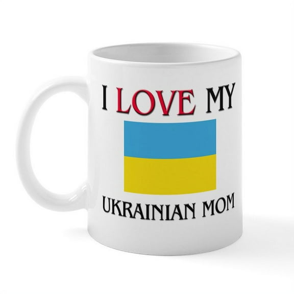 CafePress - I Love My Ukrainian Mom Mug - 11 oz Ceramic Mug - Novelty Coffee Tea Cup