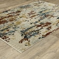 thumbnail image 4 of HomeRoots 575030 10 x 13 ft. Abstract Distressed Rectangle Area Rug with Fringe, Beige, Rust & Light Blue, 4 of 5