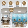 thumbnail image 5 of Ocean Diving Cat Window Privacy Film, Coastal Coral Fish Marine Life Static Cling UV Sun Blocking Heat Control Window Tint Day and Night, Non-Adhesive One Way Windows Privacy Cover 23.6''x59'', 5 of 7
