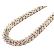 10k Rose Gold 2 Row 37.36CT Diamond Cuban Chain 16MM 18"-24"