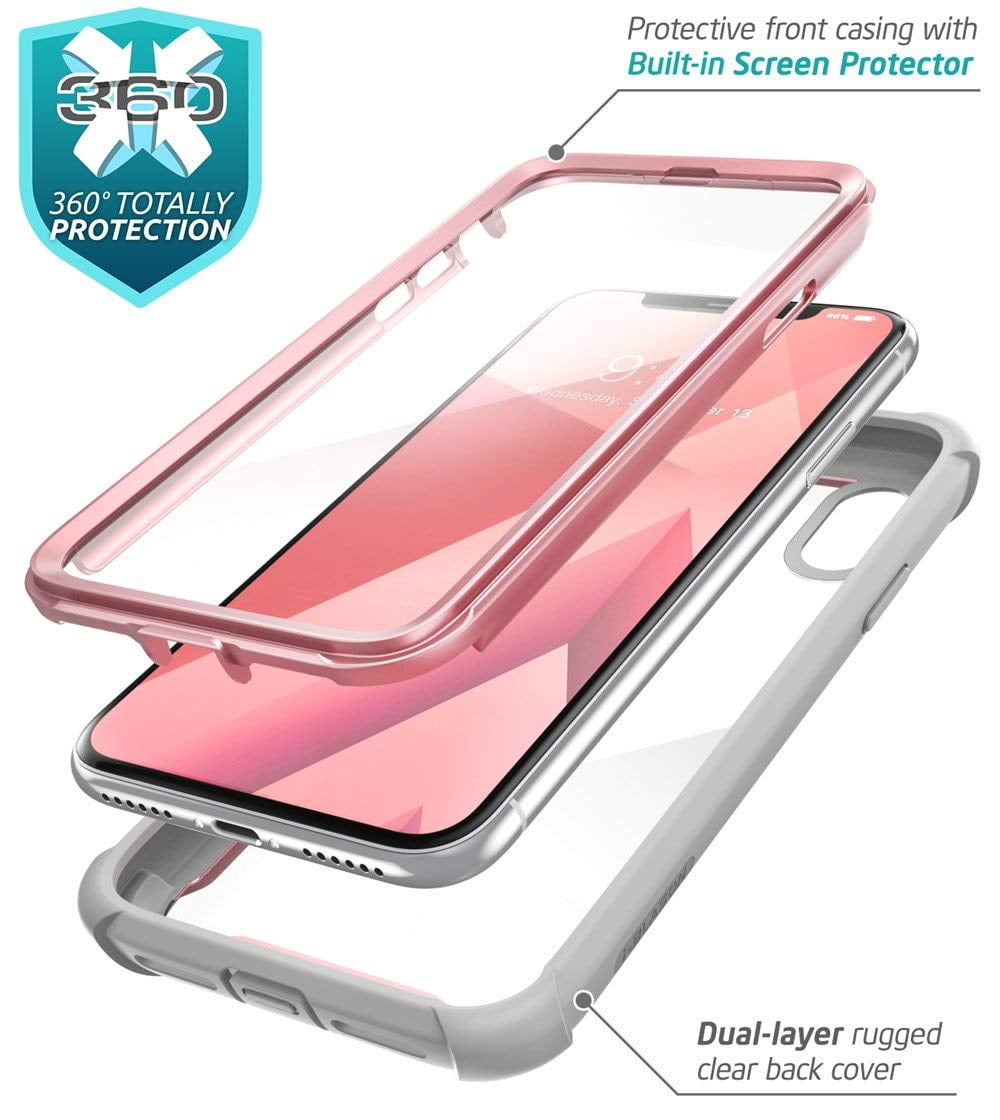 i-Blason Cover iPhone Xs Max, Custodia Rigida a 360 gradi Protezione per Schermo Integrata [Serie Ares] Rugged Case Compatibile con iPhone Xs Max 2018, Nero