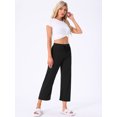 thumbnail image 2 of DARING DIVA Women's Wide Leg High Waist Ribbed Knit Loungewear M Black, 2 of 4