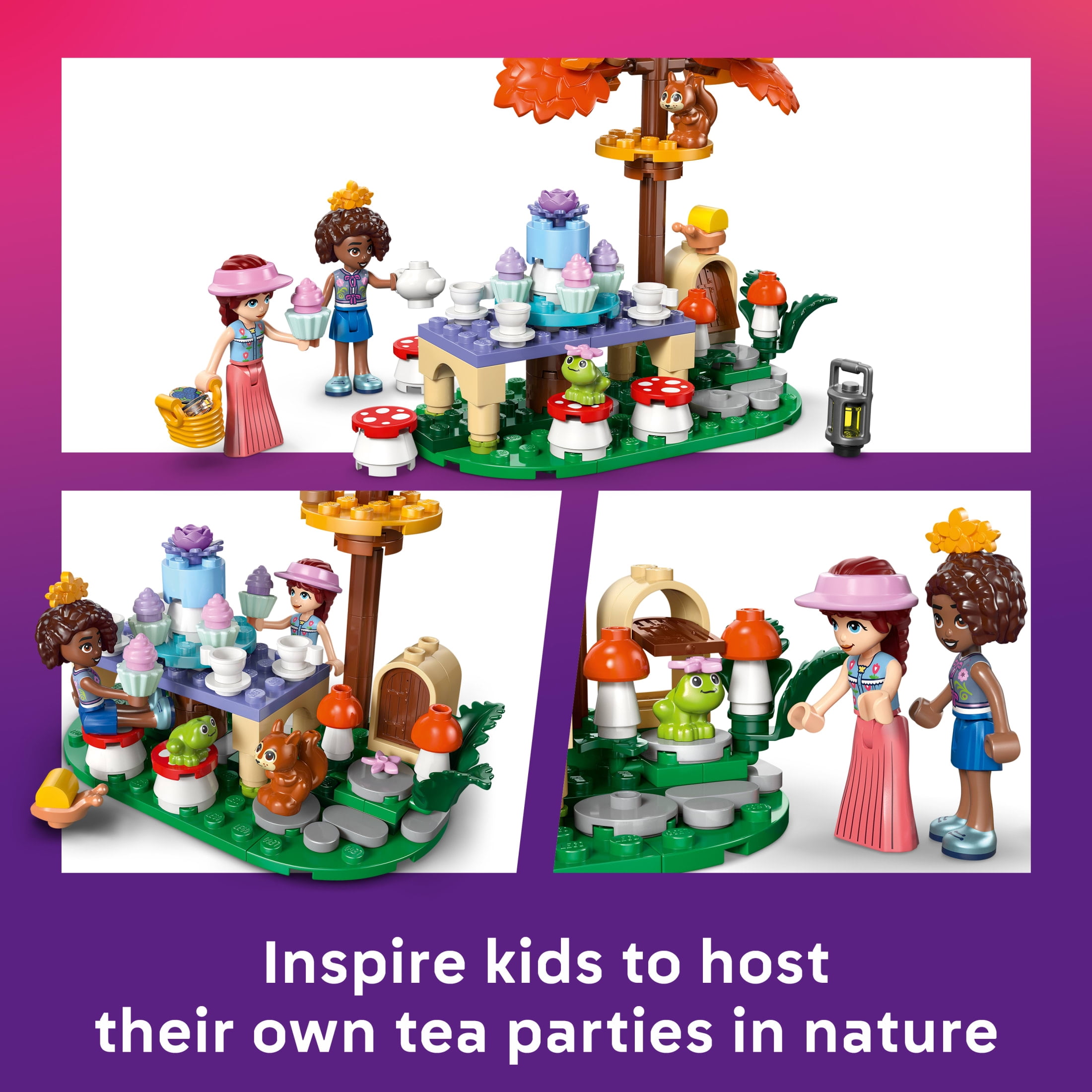 LEGO Friends Forest Tea Party - Building Toy for Girls & Boys, Ages 6+ - Toy Figures & Playset for Kids - Includes 2 Minidolls, a Frog & a Squirrel - Gift for Birthdays - 42690