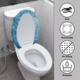 thumbnail image 3 of KUIFORTI Toilet Lid Cover Blue Marble Toilet Seat Cover Protective Cover Washable Toilet Lid Covers for Bathroom Elongated Round Oval,Machine Wash, 3 of 6