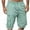 Z#Light Blue, variant on Titcea Mens Shorts Solid Color Straight Buttons Zipper Elastic Cargo Pants Multi Pockets Casual Half Trunks Beach Shorts