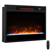 23 Inch 1500W Recessed Electric Fireplace Insert with Remote Control-Black