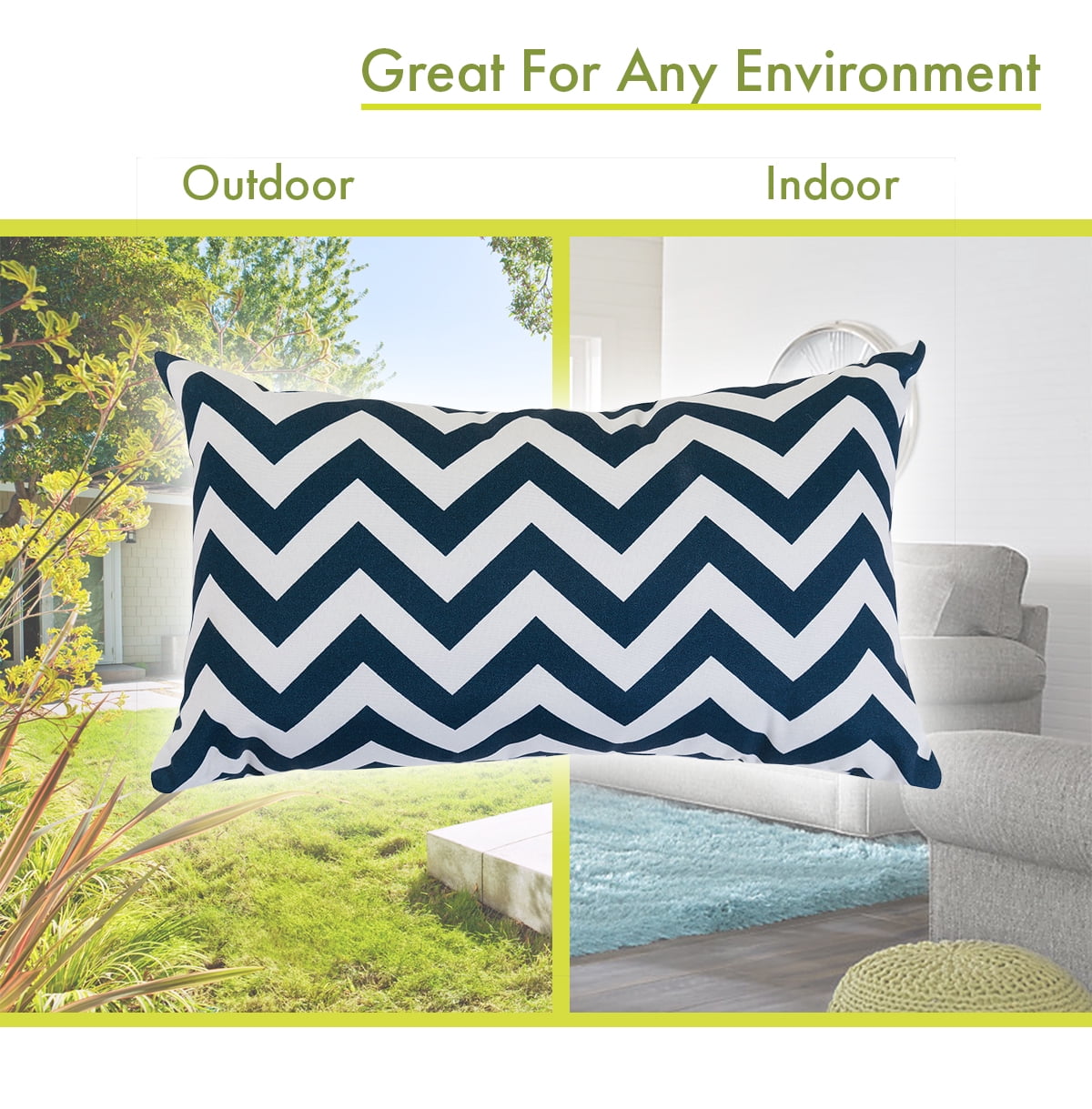 Majestic Home Goods Chevron Indoor Outdoor Small Decorative Throw Pillow