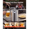 thumbnail image 2 of KFFKFF 170oz Mini Keg with Pressurized Tap System, 304 Stainless Steel Beer Kit, Includes CO2 Regulator and Self-Closing Faucet, Maintains Freshness and Carbonation for Homebrew, Craft,and Draft Beer, 2 of 9