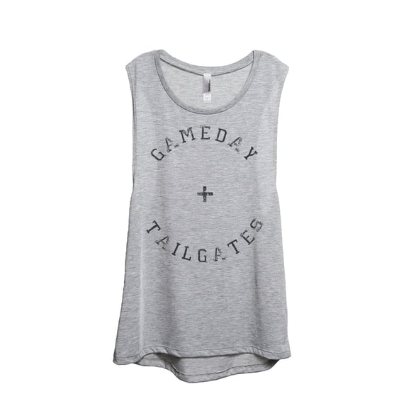 Thread Tank Gameday And Tailgates Women's Sleeveless Muscle Tank Top Sport Grey Small