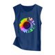 thumbnail image 3 of Gibobby Mujeres Casual Tank Tops Sunflower Impreso Sleeveless Top Shirt O Cuello camiseta Tank Tunic Fashion Blouse Top(Azul,CH), 3 of 4